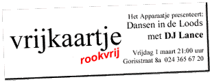 Rookvrij kaartje DJ Lance expositie